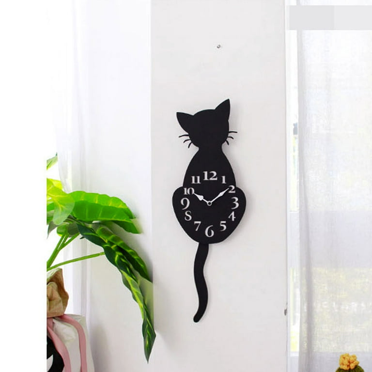Tailing Labrador Wall Clock Cartoon Dog Decor Acrylic Time Silently Black Tailing Labrador Wall Clock Cartoon Dog Decor Acrylic Time Silently Black